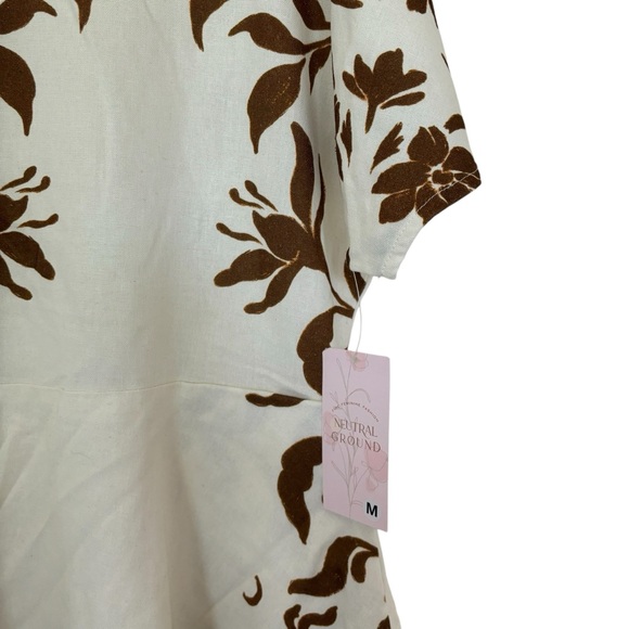 NEUTRAL GROUND Floral Linen Romper SIZE MEDIUM - Picture 6 of 8